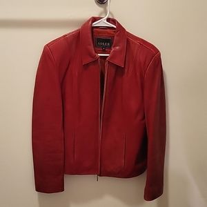 Genuine Red Lamb Skin Vintage Worn Leather Jacket